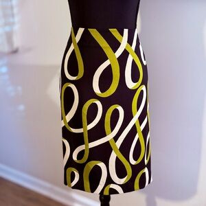 Ann Taylor Black and Green Patterned Skirt